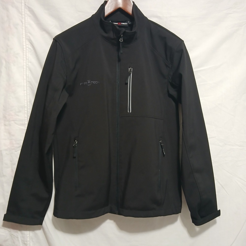 Free Tech Softshell Jacket Full Zip‎ Lightweight Windbreaker Black S